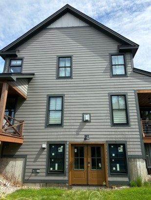 Spotless townhouse exterior after cleaning